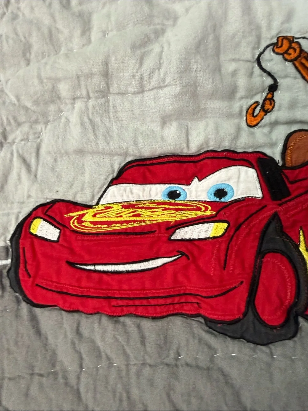 Pottery Barn Cars Lightning McQueen Red & Orange Quilted Pillowcase “RARE”